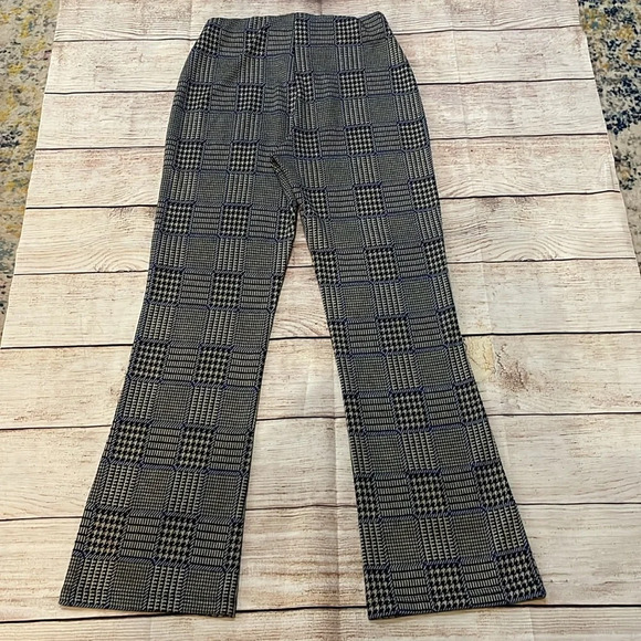 Urban Outfitters Casey pull on flare pant Houndstooth Black Tan Blue Size S - Picture 9 of 12